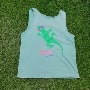 Vintage 90s Hang Loose Gecko Hawaii Tank Top Womens Small Cropped